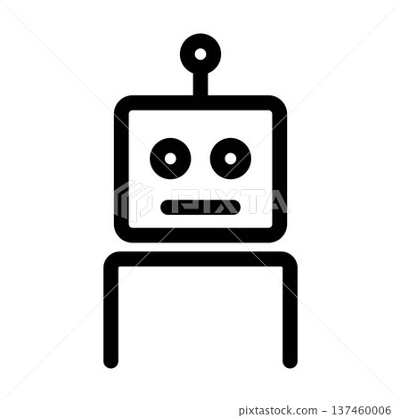 AI Robot avatar outline icons vector illustration 137460006