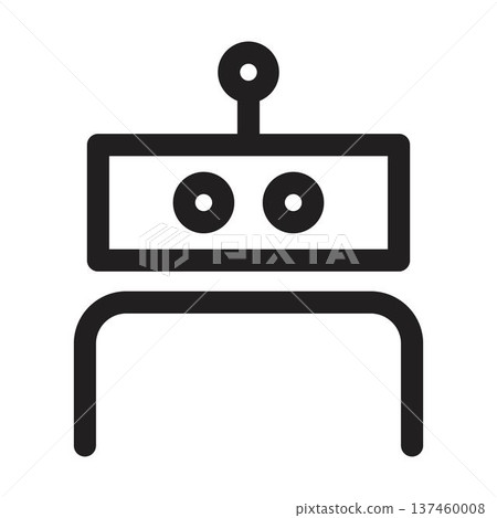 AI Robot avatar outline icons vector illustration 137460008