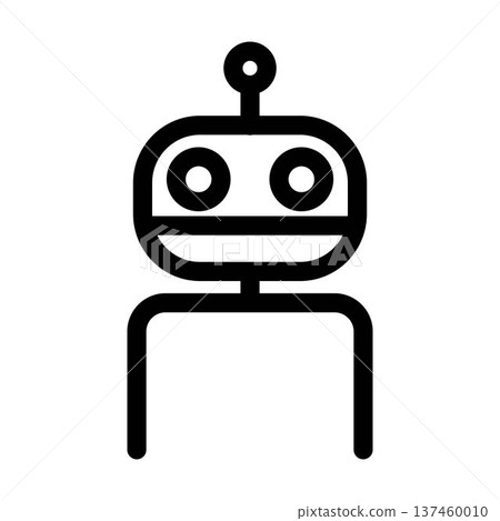 AI Robot avatar outline icons vector illustration 137460010