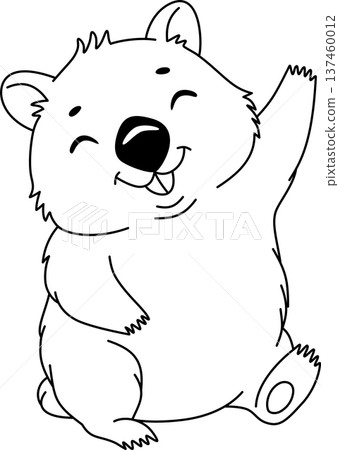 Wombat Outline Cartoon 137460012