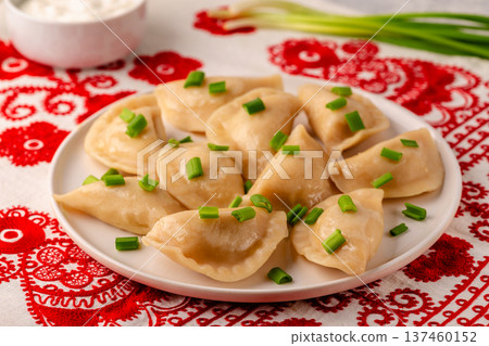 Dumplings, filled with mashed potatoes. Dumplings, filled with mashed potatoes. 137460152