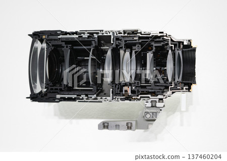 Cross section of a camera lens Cross section of a camera lens 137460204