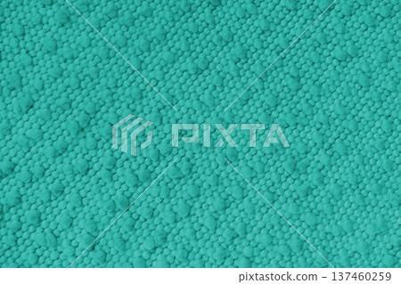 Turquoise jacquard upholstery fabric texture with soft pom pom woven pattern, cloth background Turquoise jacquard upholstery fabric texture with soft pom pom woven pattern, cloth background 137460259