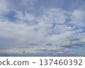 Blue sky with dramatic clouds. Cloudy daytime sky with soft clouds. 137460392