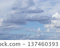 Blue sky with dramatic clouds. Cloudy daytime sky with soft clouds. 137460393