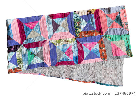 folded in half handcrafted long patchwork scarf folded in half handcrafted long patchwork scarf 137460974