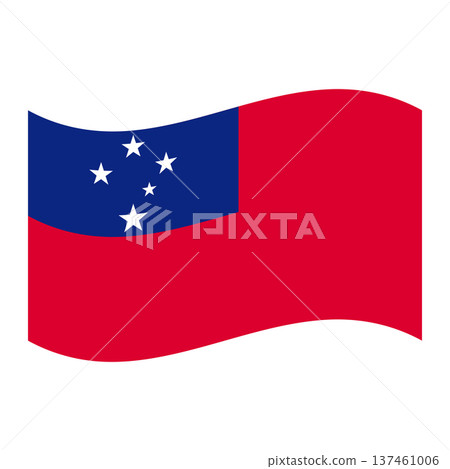 Samoa national flag with Southern Cross constellation, red blue design Samoa national flag with Southern Cross constellation, red blue design 137461006