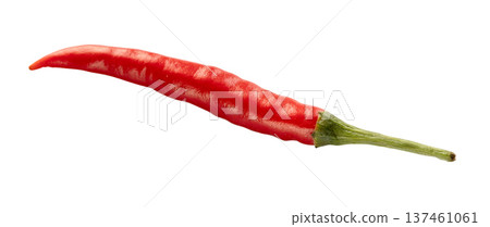 natural fresh red Bird's eye pepper isolated natural fresh red Bird's eye pepper isolated 137461061