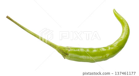 fresh green Bird's eye chili pepper isolated 137461177