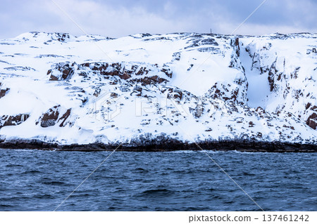 view of rocky coast of Barents Sea in Teriberka view of rocky coast of Barents Sea in Teriberka 137461242