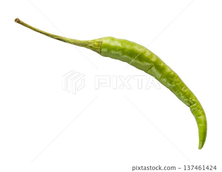 natural fresh green Bird's eye pepper isolated 137461424