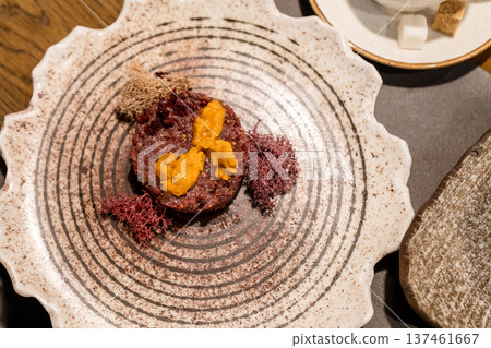 beef tartare with sea urchin caviar, Murmansk 137461667