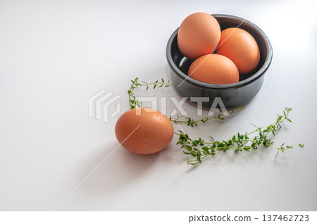 Clean White Kitchen with Egg Bowl Clean White Kitchen with Egg Bowl 137462723