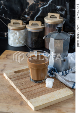 Coffee and Wooden Tray Still Life Coffee and Wooden Tray Still Life 137462851