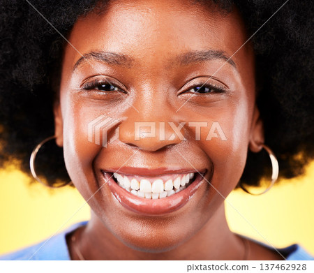 Happy, portrait and skincare for black woman with a smile for beauty, cosmetics or marketing in studio background. Natural, hair and eyebrow makeup, microblading or advertising dermatology wellness Happy, portrait and skincare for black woman with a smile for beauty, cosmetics or marketing in studio background. Natural, hair and eyebrow makeup, microblading or advertising dermatology wellness 137462928