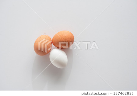 Assorted Eggs by Color on White Surface Assorted Eggs by Color on White Surface 137462955