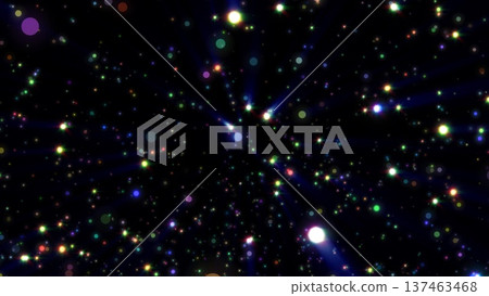 Multicolored glowing stars and lights scattered across a dark space-like background Multicolored glowing stars and lights scattered across a dark space-like background 137463468