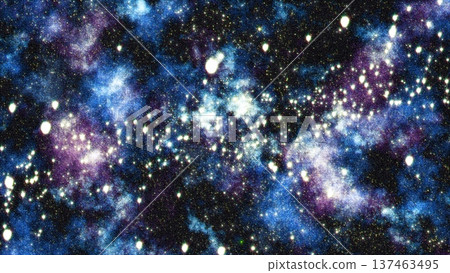 Massive starfield overlaid on blue and violet nebula clouds, creating a vivid cosmic background full of energy and depth 137463495