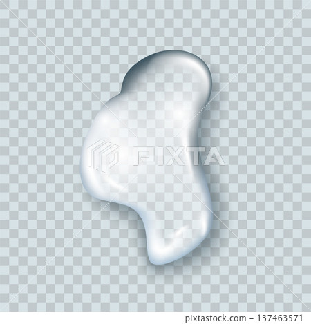 Water spill puddle. Blue liquid shape in flat cartoon style. Clean fluid drop design element isolated on white background 137463571