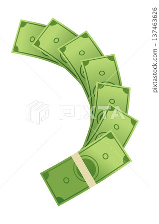 Cartoon money. Paper cash, bills fly. Keeping money in bank. Green banknotes wealth, accumulation and inheritance. Flat vector money illustration. Objects isolated on white background Cartoon money. Paper cash, bills fly. Keeping money in bank. Green banknotes wealth, accumulation and inheritance. Flat vector money illustration. Objects isolated on white background 137463626