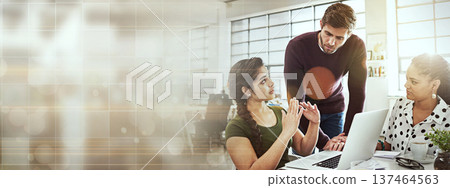 Mockup banner, laptop and teamwork of business people, web designer and group working on online website design. Manager, advertising grid space or team cooperation on SEO project, research or startup Mockup banner, laptop and teamwork of business people, web designer and group working on online website design. Manager, advertising grid space or team cooperation on SEO project, research or startup 137464563