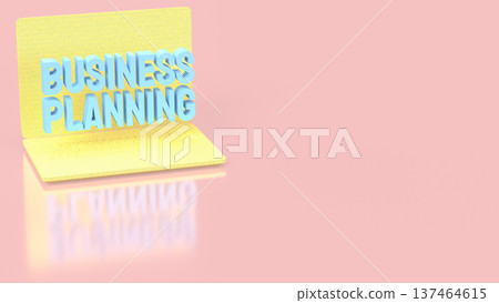 Creative Business Planning Concept On Laptop Screen With Pastel Background 3d render. 137464615
