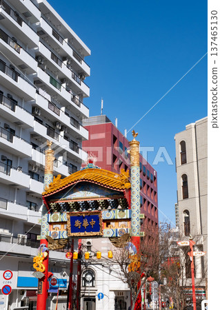 橫濱中華街的朱雀門(南門) 橫濱中華街的朱雀門(南門) 137465130