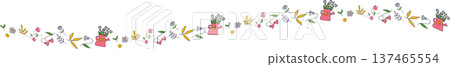 Cute Hand Drawn Floral Doodle Boarder line. Cute Hand Drawn Floral Doodle Boarder line. 137465554