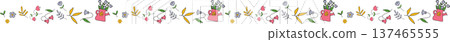 Cute Hand Drawn Floral Doodle Boarder line. 137465555