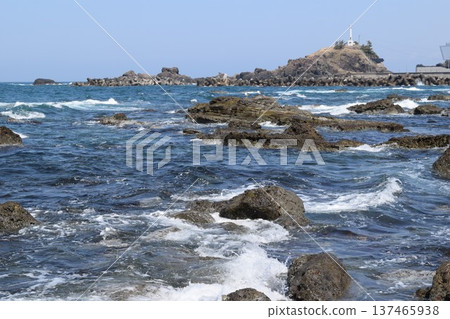 Rocky landscape on the Shonai coast Rocky landscape on the Shonai coast 137465938