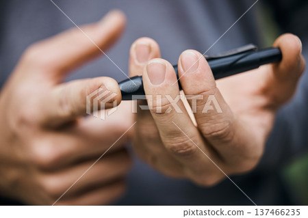 Glucose, finger and hands with lancet needle for diabetes and blood sugar test, check and monitor. Healthcare, medical care and closeup of person prick fingers for treatment, medicine and inspection 137466235