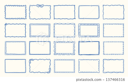 Frame Borders Set Handdrawn Frame Borders Set Handdrawn 137466316