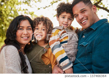 Park, portrait and happy kids, mother or father smile for green woods, morning walk and bond in wellness garden. Natural forest, family happiness or face of children, mama and papa together in Mexico Park, portrait and happy kids, mother or father smile for green woods, morning walk and bond in wellness garden. Natural forest, family happiness or face of children, mama and papa together in Mexico 137466364