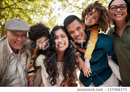 Nature park, portrait and big family smile for outdoor wellness, bonding and connect on Mexican vacation. Forest, face and relax children, parents and grandparents happy for love, garden and support Nature park, portrait and big family smile for outdoor wellness, bonding and connect on Mexican vacation. Forest, face and relax children, parents and grandparents happy for love, garden and support 137466373