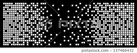 Pixel Grid Disintegrates Abstract Pixel Grid Disintegrates Abstract 137466432