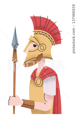 Brave antique hoplite warrior character 137466838