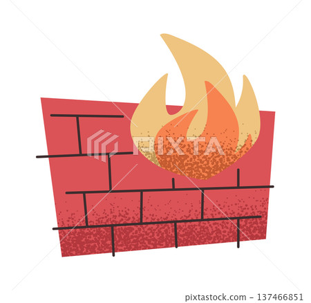 Burning brick wall cyber attack Burning brick wall cyber attack 137466851
