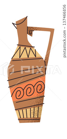 Traditional ancient Greek pottery amphora 137466856