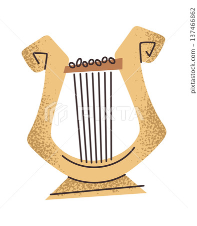 Greek harp ancient music instrument 137466862