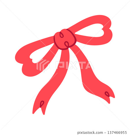 Red bow ribbon Easter sticker 137466955
