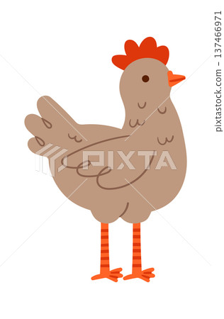 Easter hen cute holiday sticker 137466971