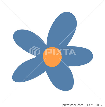 Blue Easter flower holiday sticker Blue Easter flower holiday sticker 137467012