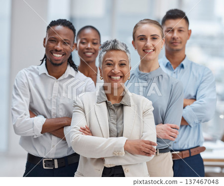 Professional, team and portrait with diversity, arms crossed and confident management working together in accounting office. Accountant, business people or group smile for leadership or collaboration Professional, team and portrait with diversity, arms crossed and confident management working together in accounting office. Accountant, business people or group smile for leadership or collaboration 137467048