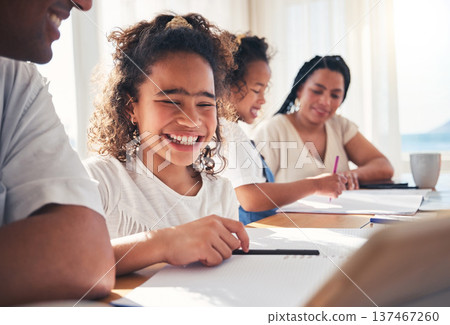 Children, parents and family for online learning, home education and happy writing, knowledge or support on tablet. Biracial kid, mother and father teaching, help and school elearning on digital tech Children, parents and family for online learning, home education and happy writing, knowledge or support on tablet. Biracial kid, mother and father teaching, help and school elearning on digital tech 137467260