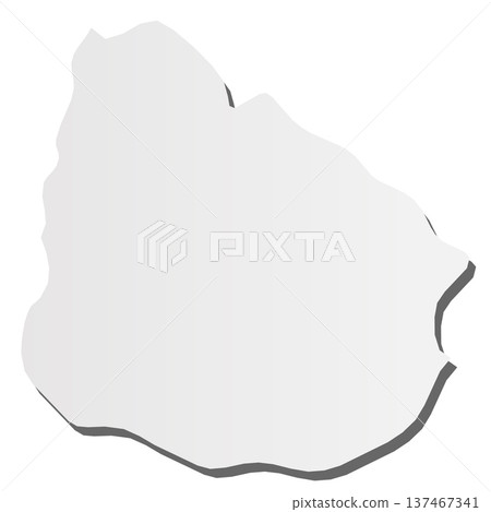 Uruguay - grey 3d-like silhouette map of country area with dropped shadow. Simple flat vector illustration. Uruguay - grey 3d-like silhouette map of country area with dropped shadow. Simple flat vector illustration. 137467341