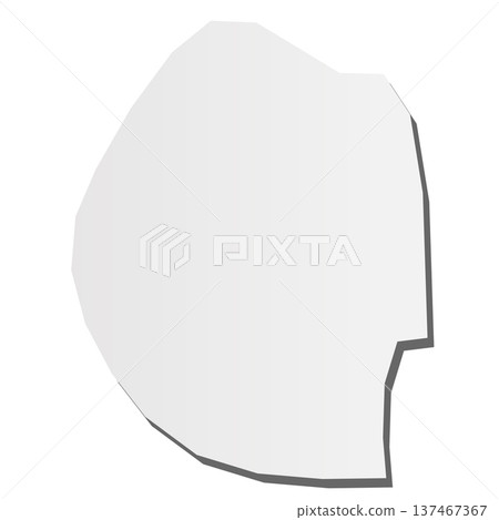 Swaziland - grey 3d-like silhouette map of country area with dropped shadow. Simple flat vector illustration. 137467367