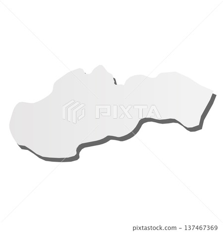 Slovakia - grey 3d-like silhouette map of country area with dropped shadow. Simple flat vector illustration. Slovakia - grey 3d-like silhouette map of country area with dropped shadow. Simple flat vector illustration. 137467369