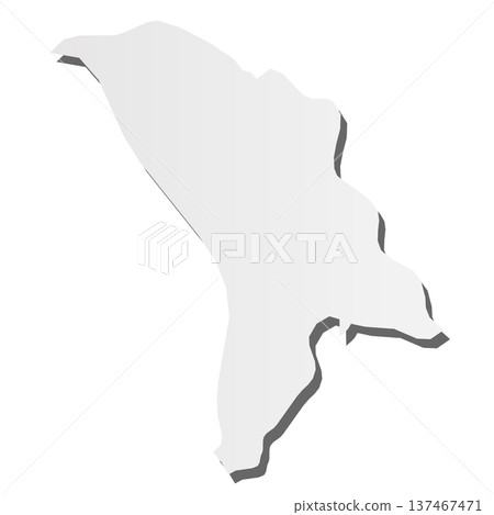 Moldova - grey 3d-like silhouette map of country area with dropped shadow. Simple flat vector illustration. Moldova - grey 3d-like silhouette map of country area with dropped shadow. Simple flat vector illustration. 137467471