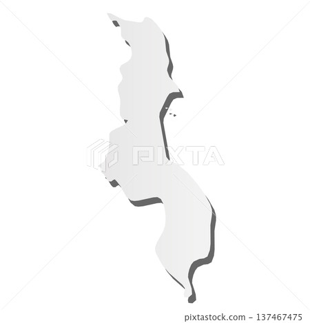 Malawi - grey 3d-like silhouette map of country area with dropped shadow. Simple flat vector illustration. Malawi - grey 3d-like silhouette map of country area with dropped shadow. Simple flat vector illustration. 137467475
