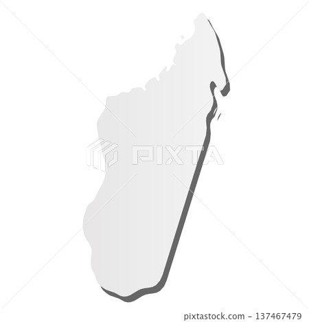 Madagascar - grey 3d-like silhouette map of country area with dropped shadow. Simple flat vector illustration. Madagascar - grey 3d-like silhouette map of country area with dropped shadow. Simple flat vector illustration. 137467479